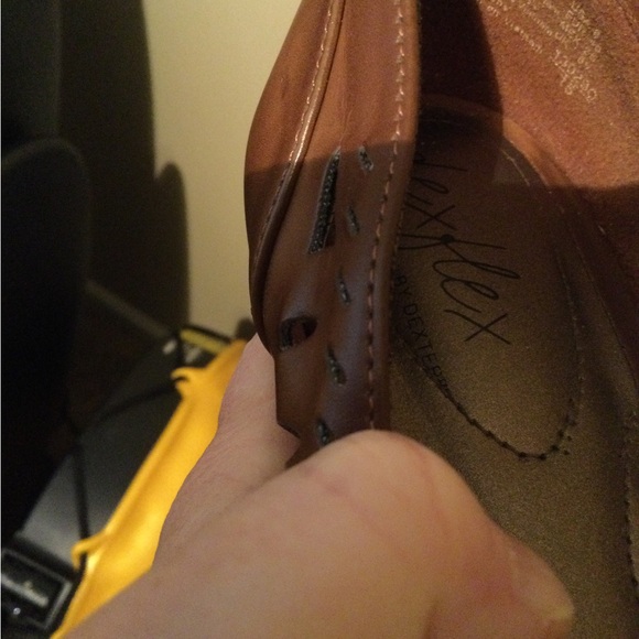 Dexflex Women’s Size 8M Brown Open-toe Shoes with Cork Heel - Picture 3 of 4